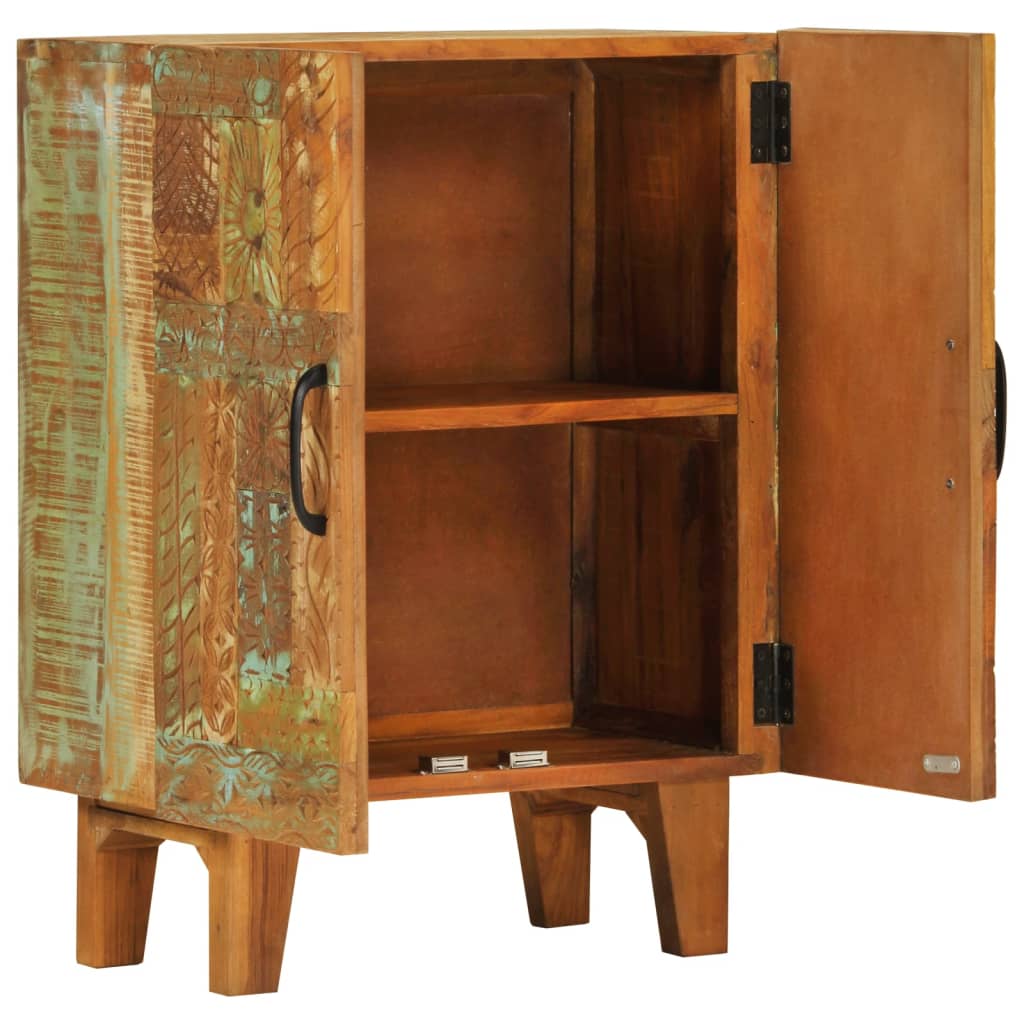 Dressoir Handgesneden 55X30X75 Cm Massief Gerecycled Hout